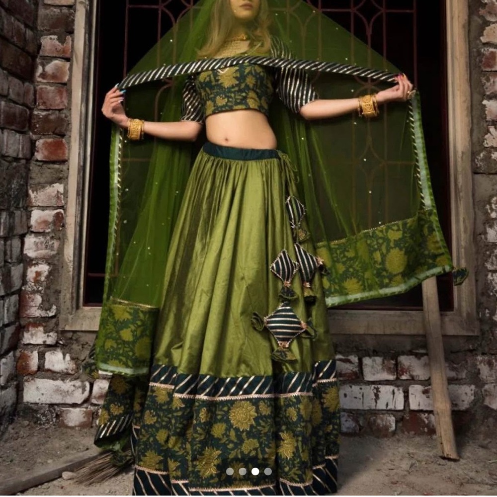 Elegant Olive Green A-Line Skirt